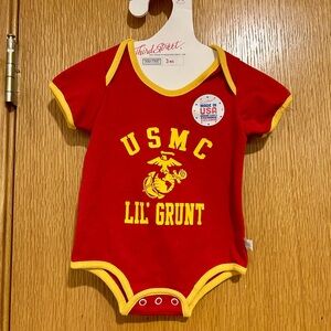 Third Street USMC Lil Grunt Red Bodysuit